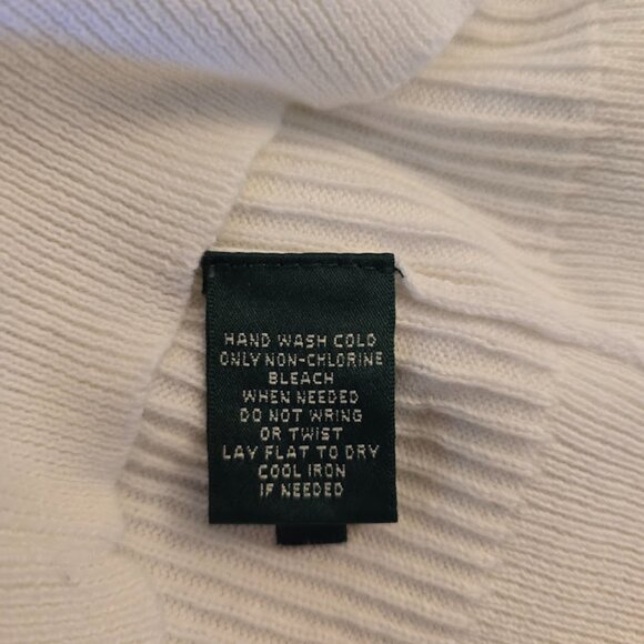 LAUREN RALPH LAUREN ACTIVE RIBBED SWEATER SNAP FRONT MEDIUM 100% COTTON CLASSIC - Picture 11 of 12
